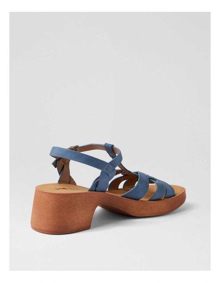 Adelaide Mid Blue Nubuck Pu Sandals image 3
