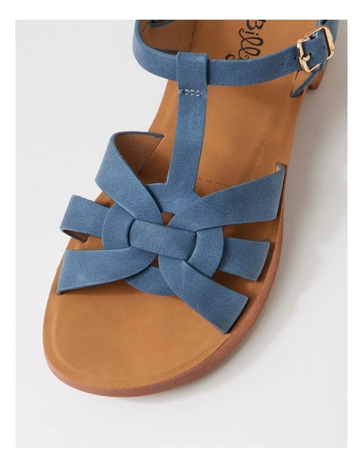 Adelaide Mid Blue Nubuck Pu Sandals image 4