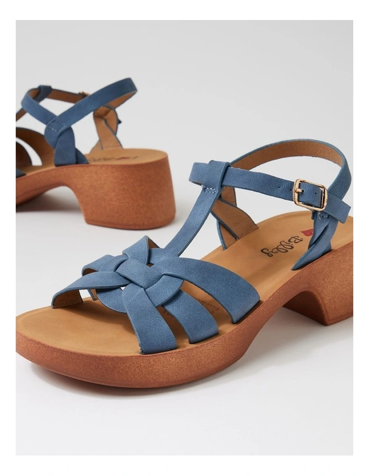 Adelaide Mid Blue Nubuck Pu Sandals image 5