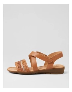 Fidelina Dark Tan Natural Multi Sandals