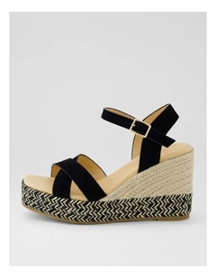 Fellie Black Multi Microsuede Sandals