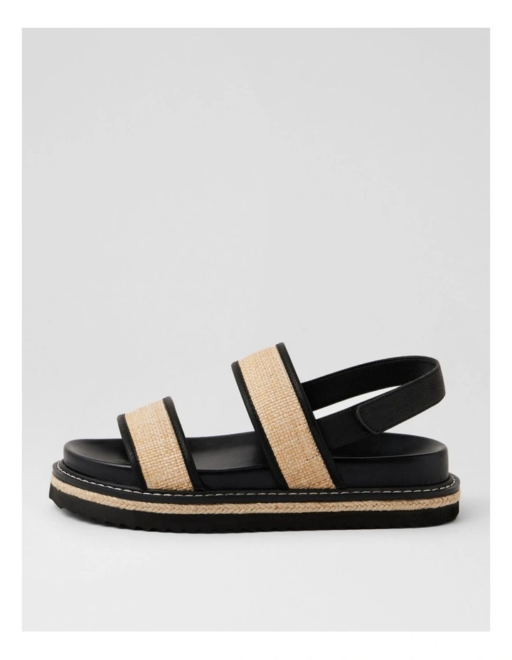 Herry Black Natural Raffia Sandals image 1