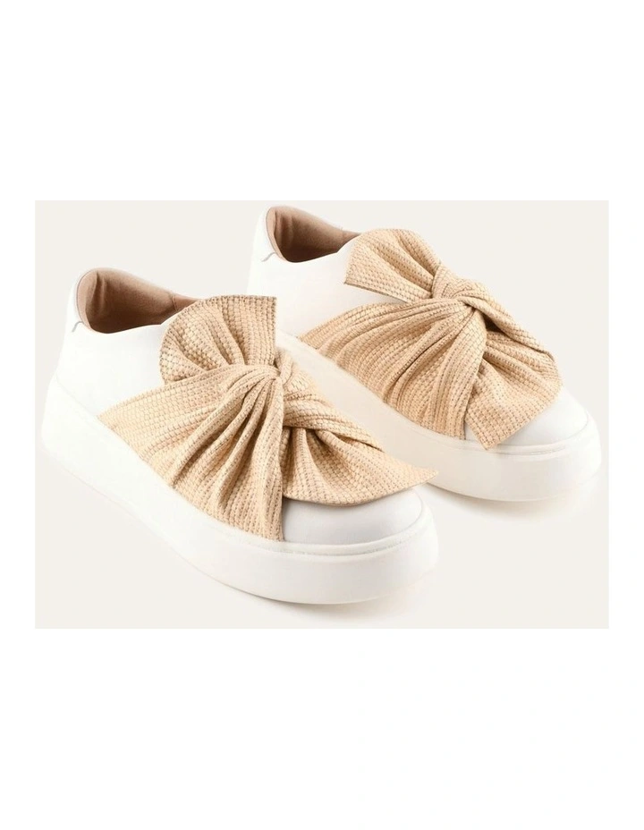 EDIE SNEAKERS WHITE LEATHER/RAFFIA image 2
