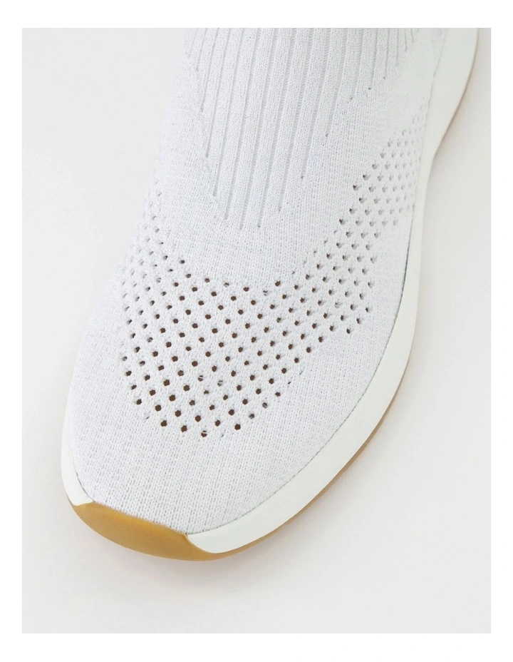 Tru Pace White Silver Knit Sneakers image 4