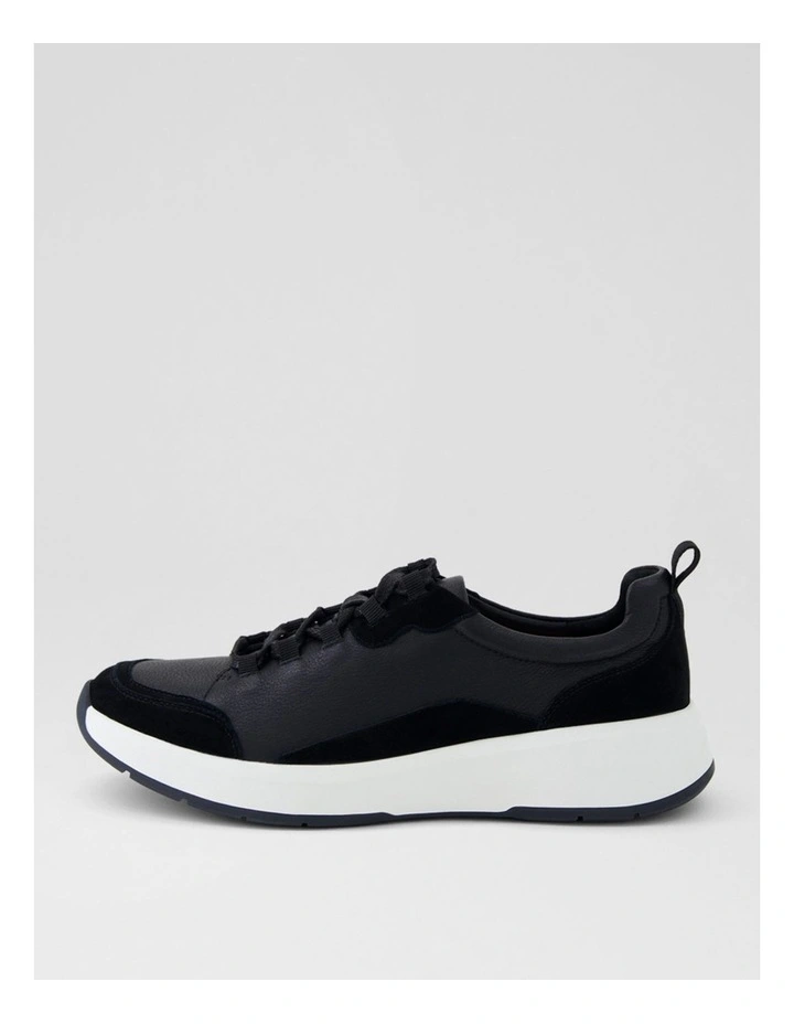 Tru Form Black Leather Suede Sneakers image 1
