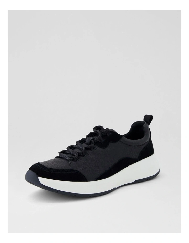 Tru Form Black Leather Suede Sneakers image 2