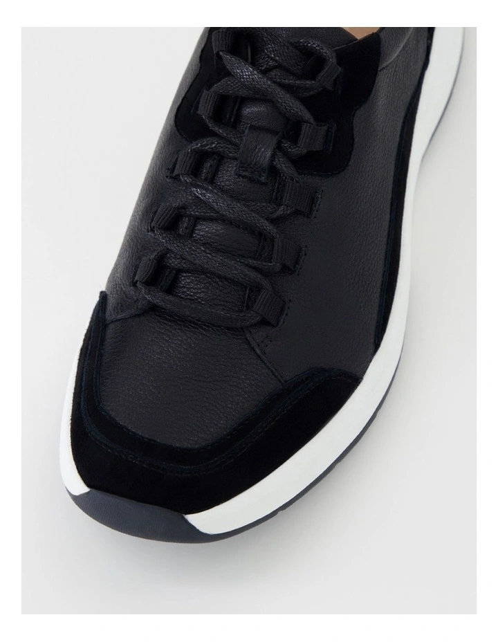Tru Form Black Leather Suede Sneakers image 4
