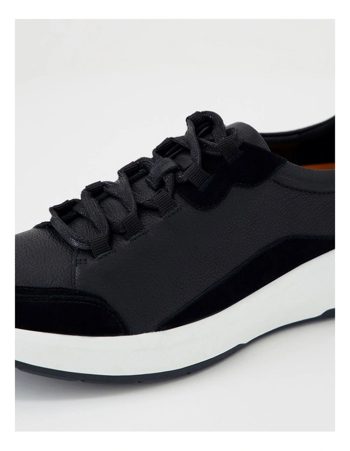 Tru Form Black Leather Suede Sneakers image 5