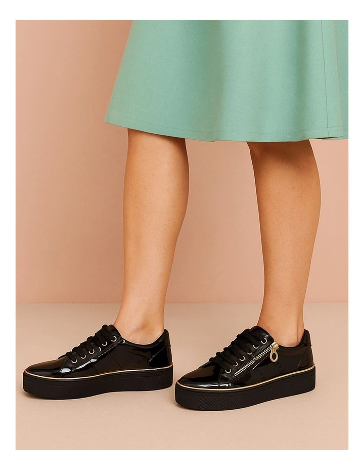 Skillex Black Patent Pu Sneakers image 1