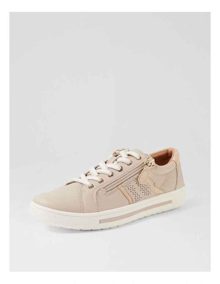 Emillio Almond Platinum Leather Suede Sneakers image 2