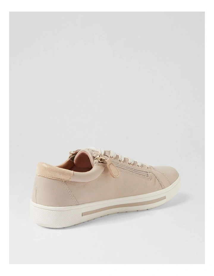 Emillio Almond Platinum Leather Suede Sneakers image 3