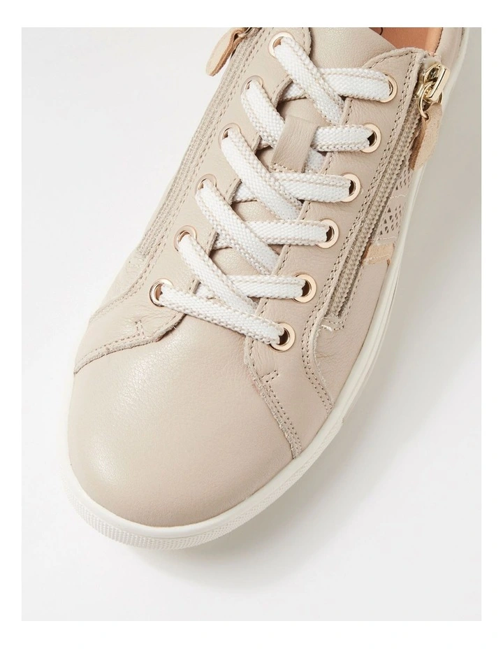 Emillio Almond Platinum Leather Suede Sneakers image 4