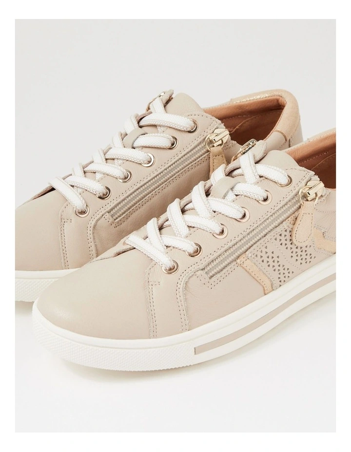 Emillio Almond Platinum Leather Suede Sneakers image 5