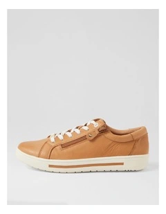 Evone Dark Tan Leather Sneakers