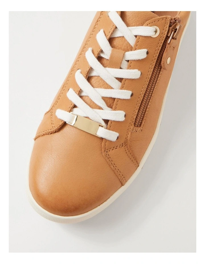 Evone Dark Tan Leather Sneakers image 4