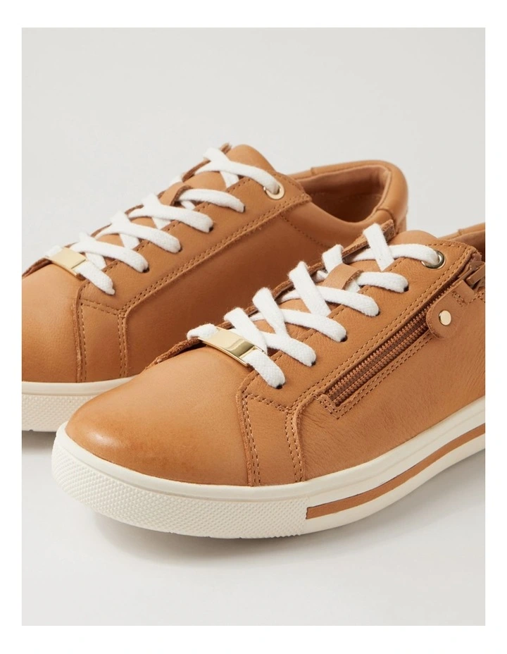 Evone Dark Tan Leather Sneakers image 5