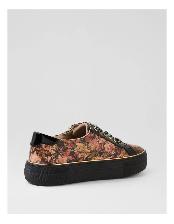 Skelos Cafe Floral Emboss Black Patent Pu Sneakers image 3