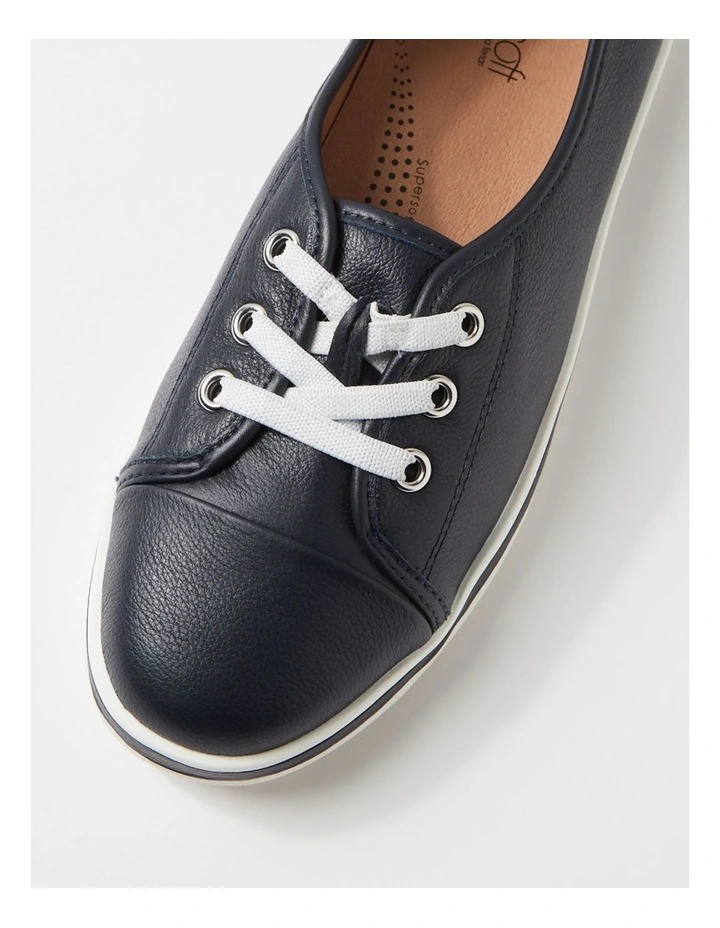 Augusts Navy Leather Sneakers image 4