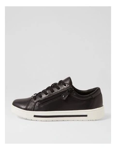 Evone Black Leather Sneakers