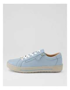 Evone Sky Blue Leather Sneakers