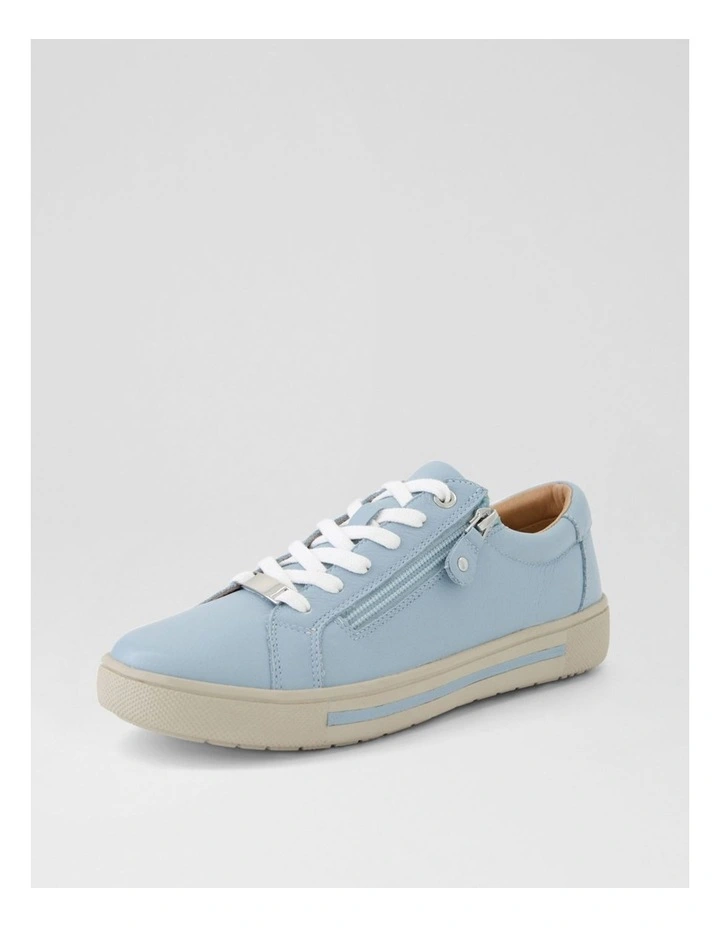 Evone Sky Blue Leather Sneakers image 3