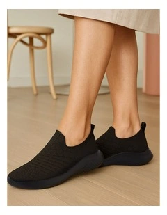 Bethie Black Knit Sneakers