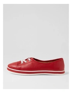 Augusts Dark Red Leather Sneakers