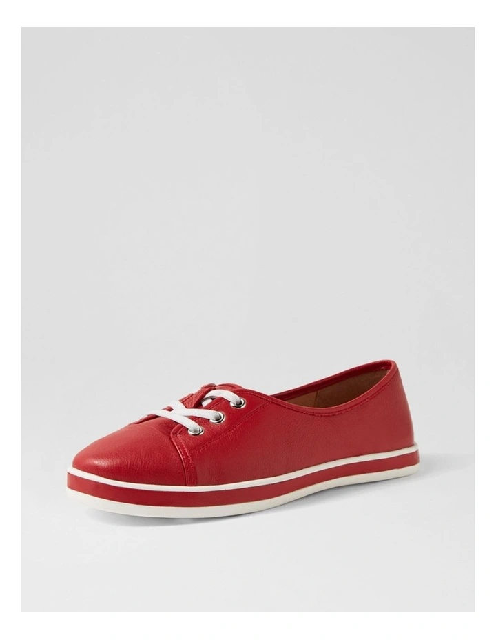 Augusts Dark Red Leather Sneakers image 2