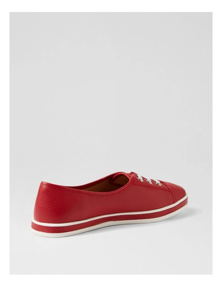 Augusts Dark Red Leather Sneakers image 3