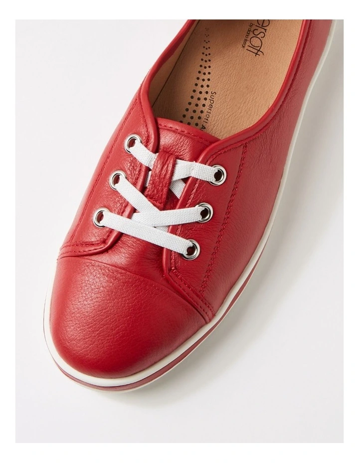 Augusts Dark Red Leather Sneakers image 4