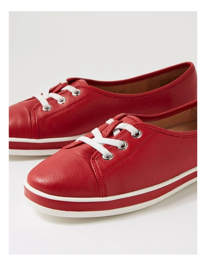 Augusts Dark Red Leather Sneakers image 5