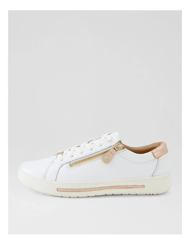 Evone White Rose Gold Leather Sneakers image 1