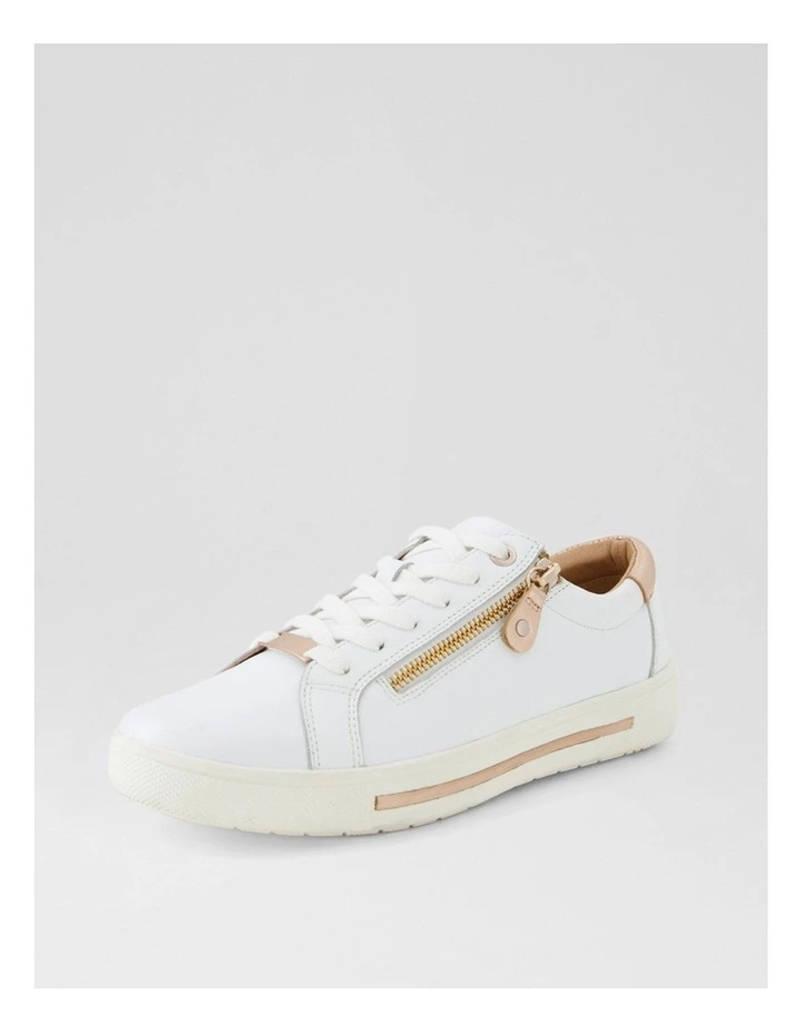 Evone White Rose Gold Leather Sneakers image 2