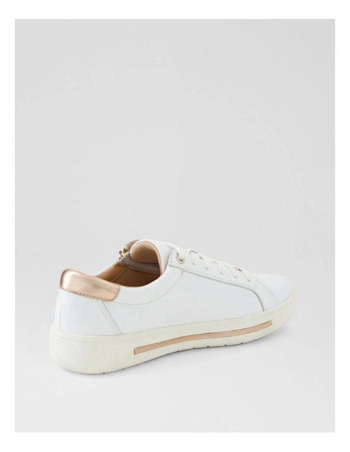Evone White Rose Gold Leather Sneakers image 3