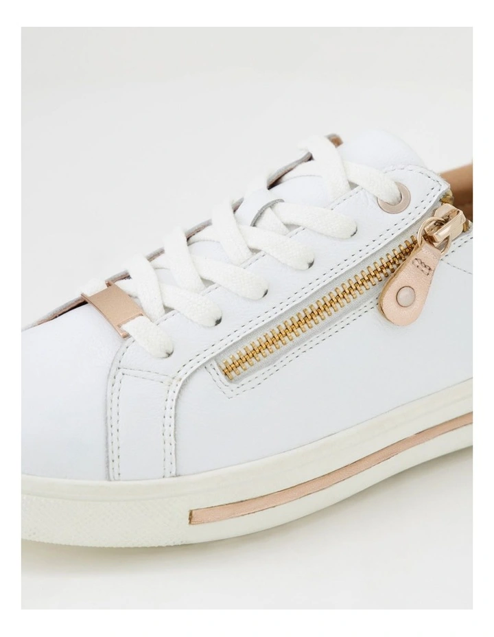 Evone White Rose Gold Leather Sneakers image 5
