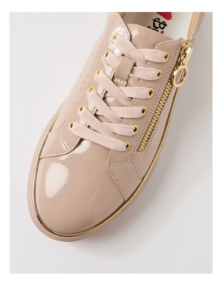 Skillex Taupe Patent Pu Sneakers image 4