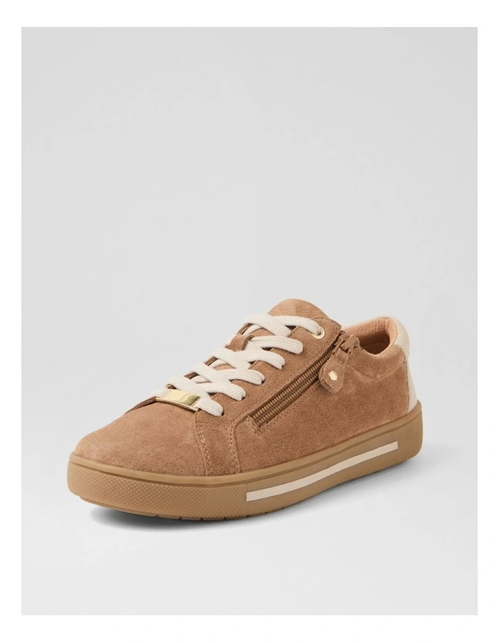 Evone Light Choc Almond Suede Leather Sneakers image 2