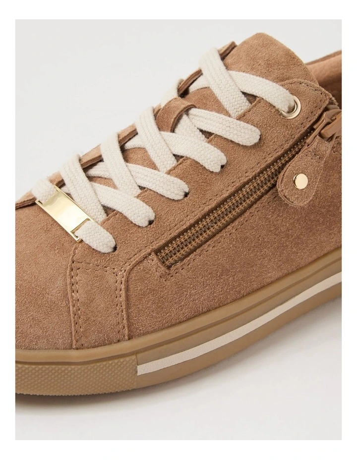 Evone Light Choc Almond Suede Leather Sneakers image 5