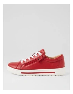 Evone Dark Red Leather Sneakers
