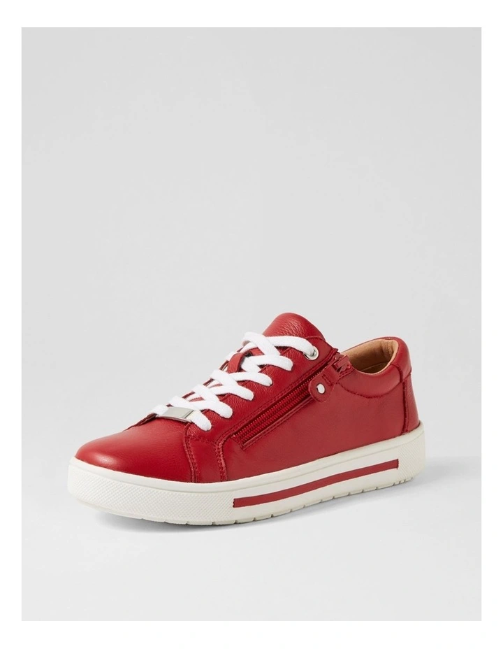 Evone Dark Red Leather Sneakers image 2