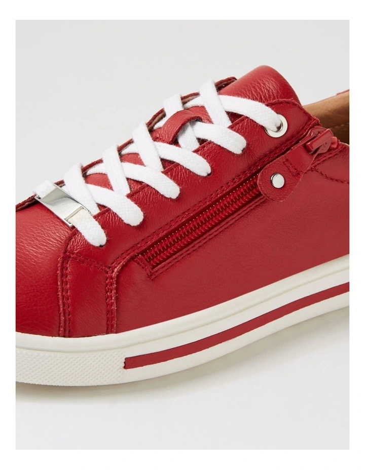 Evone Dark Red Leather Sneakers image 5
