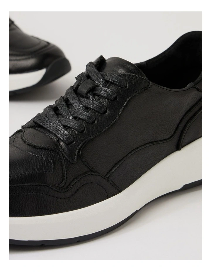 Tru Pro Black Leather Sneakers image 5