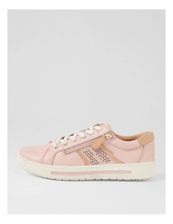 Emillio Dusty Pink Rose Gold Leather Suede Sneakers image 1