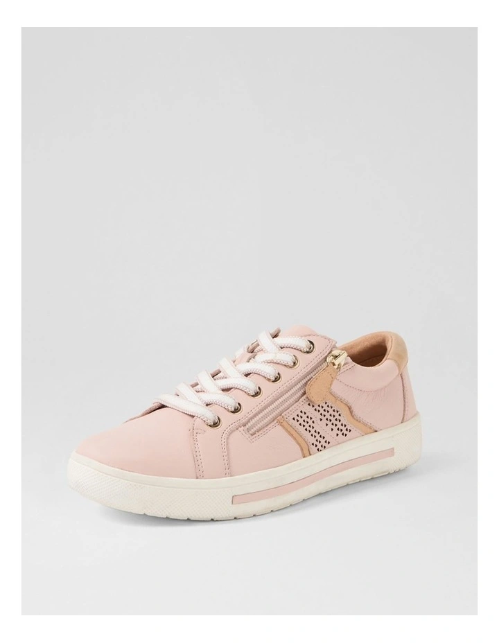 Emillio Dusty Pink Rose Gold Leather Suede Sneakers image 2