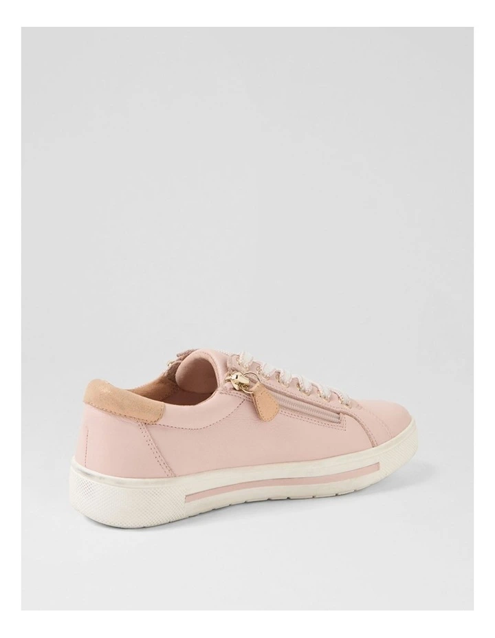 Emillio Dusty Pink Rose Gold Leather Suede Sneakers image 3