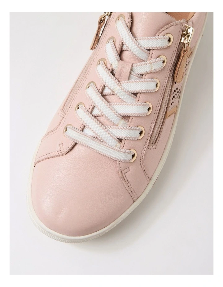 Emillio Dusty Pink Rose Gold Leather Suede Sneakers image 4