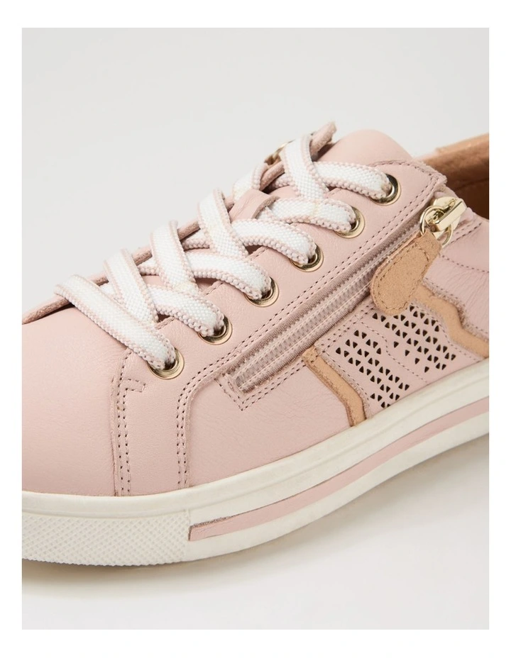 Emillio Dusty Pink Rose Gold Leather Suede Sneakers image 5