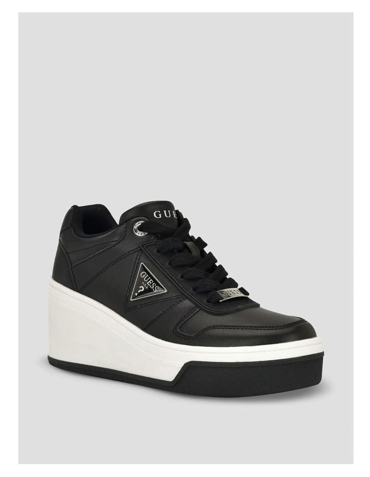 Rozinn Platform Wedge Sneakers in Black image 1