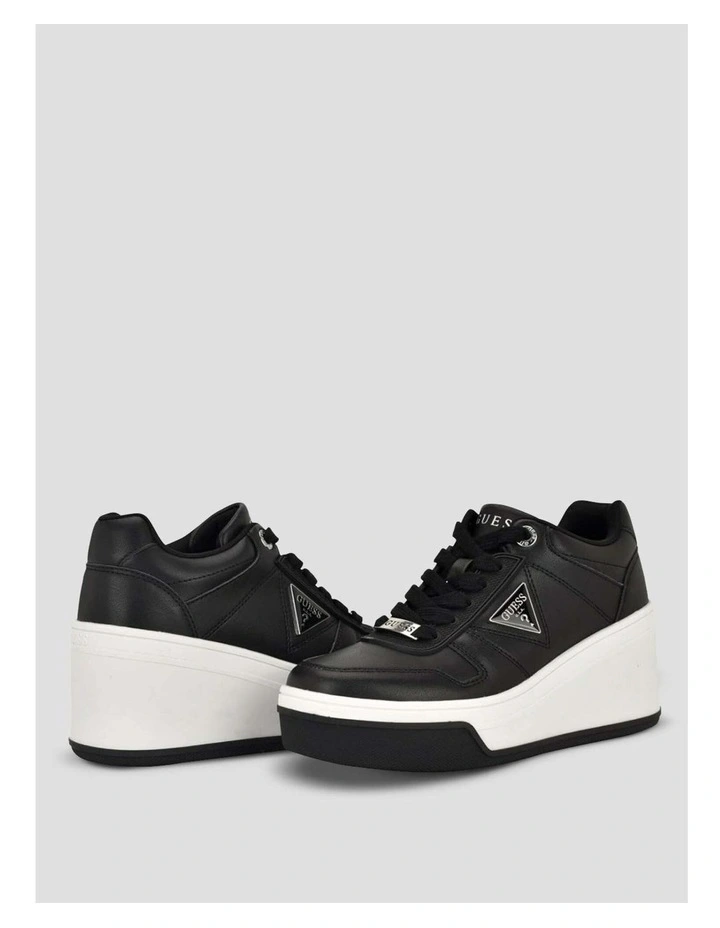 Rozinn Platform Wedge Sneakers in Black image 3