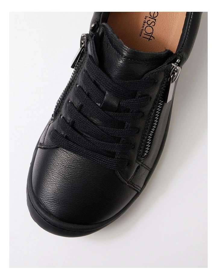 Travi Black Leather Sneakers image 4